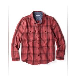 Outerknown Blanket Shirt Women Red Plaid Flannel Button Up Organic Cotton XS NWT